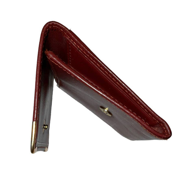 Cartier Burgundy Wine Leather Logo-embossed Coin Purse Mini Wallet - Picture 6 of 13